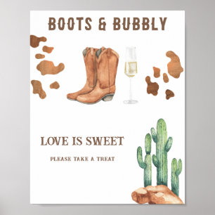 Póster Ducha de novia occidental El amor es dulce, tómate