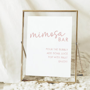 Póster Ducha de novia rosa y blanco modesto Mimosa Bar