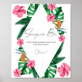 Póster Ducha de novia tropical acuática - barra de sangrí