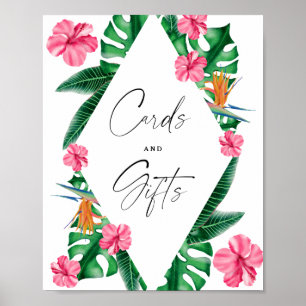 Póster Ducha de novia - tropical - Tarjetas y regalos