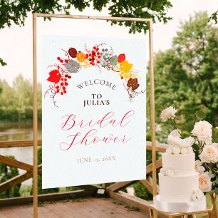 Póster Ducha de Novia Uvas Dulces Florales Francesas