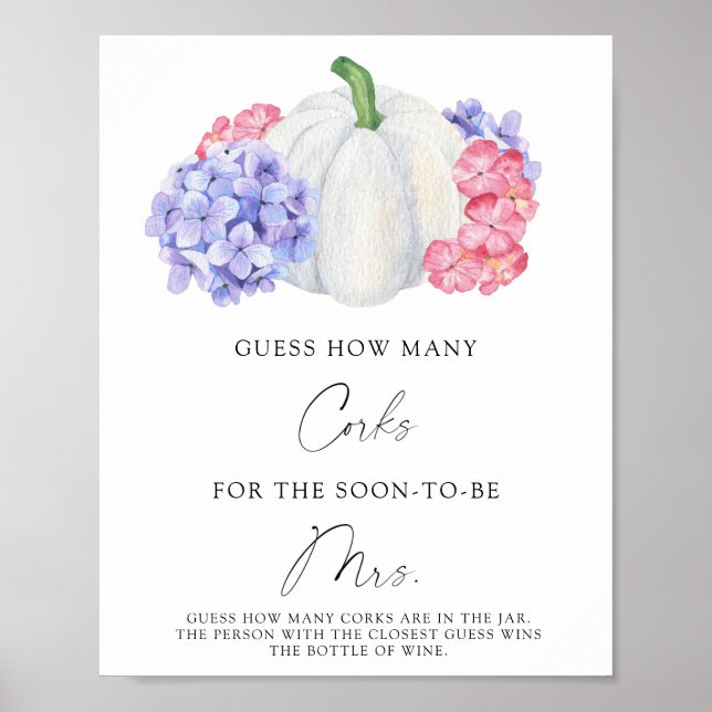 Póster Ducha De Novias Adivinan Cuántos Corchos (Frente)