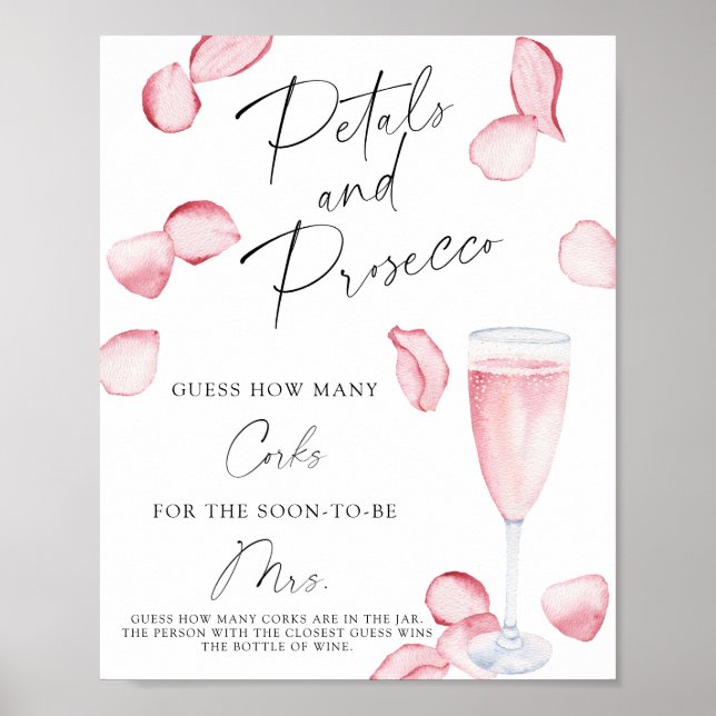 Póster Ducha De Novias Adivinan Cuántos Corchos (Frente)