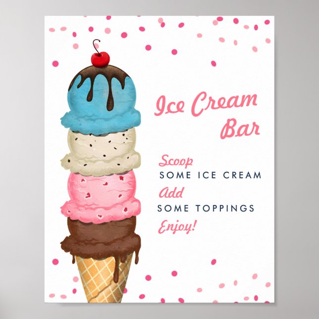 Póster Ducha de novias con barra de hielo de verano (Frente)