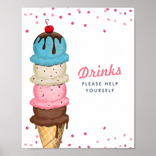 Póster Ducha de novias con helado de verano (Frente)