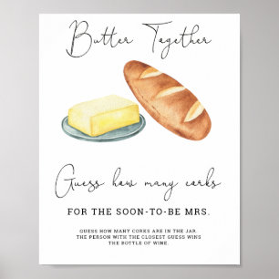 Póster Ducha de novias con mantequilla adivina cuántos co