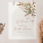 Póster Ducha de novias de presupuesto pampas pasto modern<br><div class="desc">Ducha de novia barniz pampas y eucalipto moderno boho elegante diseño elegante de terracota fiesta decoración. Arroz de terracota contemporánea,  color verde sabio y beige natural.</div>