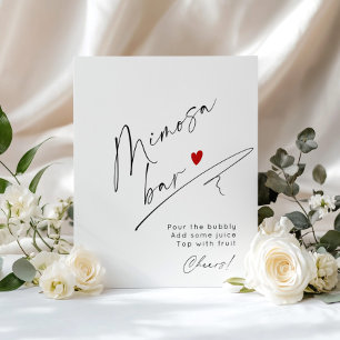 Póster Ducha de novias en la caligrafía minimalista de Mi