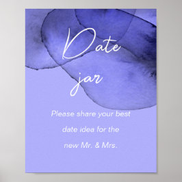 Póster Ducha de novios con jarrete de lavanda violeta azu