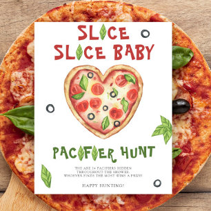 Póster Ducha de pizza para bebé - juego de búsqueda de ch