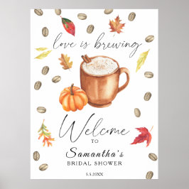 Póster Ducha de pumpkin Latte Bridal Bienvenida