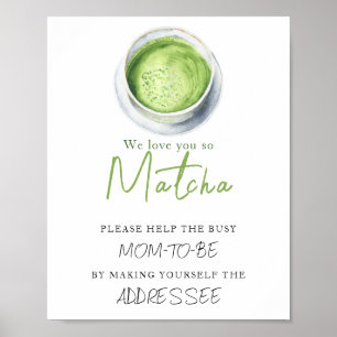 Póster ducha de té matcha para bebé - Ayuda a la futura m