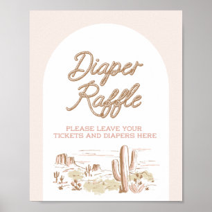 Póster Ducha de vaquera bebé Diaper Rifa