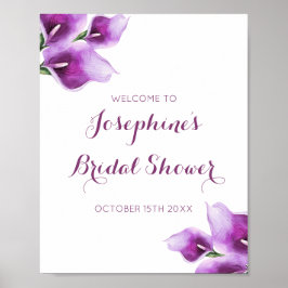 Póster Ducha Morada de Brigada Floral de Calla Lily