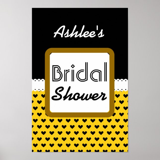 Póster Ducha nupcial B01 del tema del corazón negro amari (Frente)