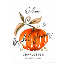 Ducha nupcial de otoño Calabaza acuarela