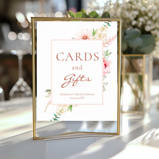 Póster Ducha nupcial de primavera botánica "Tarjetas y re (Subido por el creador)