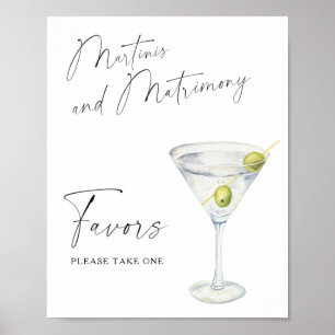 Póster Ducha nupcial Martini Favor de tomar una