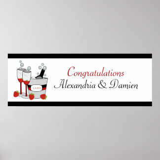 Póster Ducha nupcial o banner personalizado de compromiso