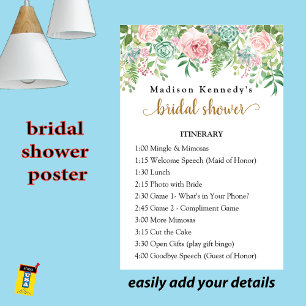 Póster Ducha nupcial Plan Itinerario Fun Fab Poster