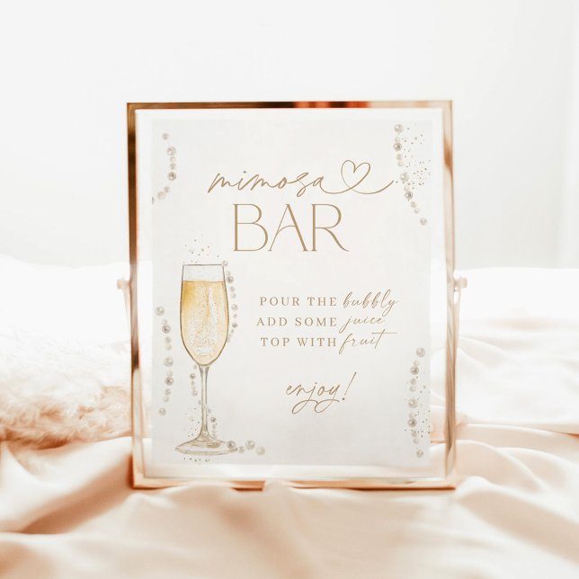 Póster Ducha nupcial Rótulo Bar Mimosa, Perlas y Prosecco (Subido por el creador)
