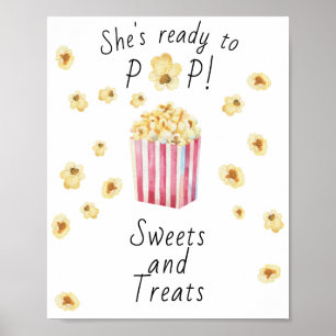 Póster Ducha para bebé de palomitas - Dulces y Tratamient