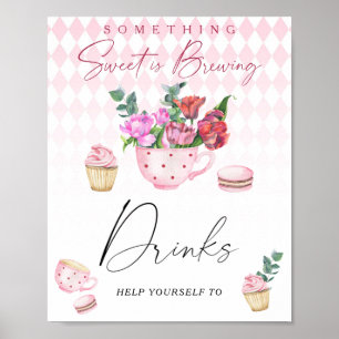 Póster Ducha para bebé fiesta de té - Bebidas
