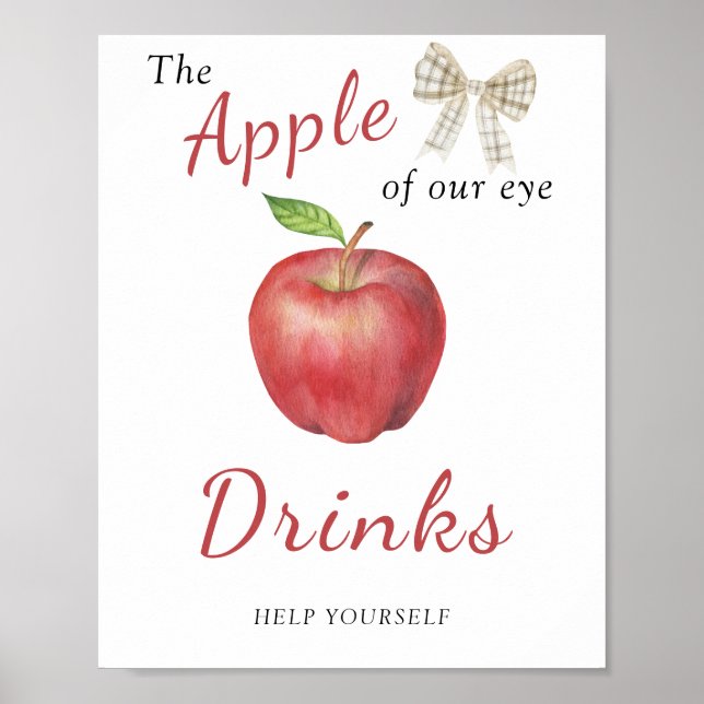 Póster Ducha para bebés de Apple - BEBIDAS (Frente)