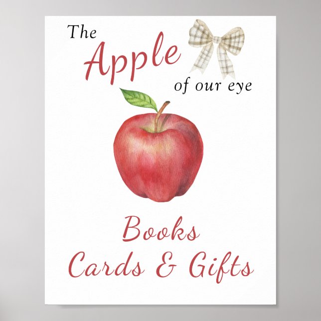 Póster Ducha para bebés de Apple - Libros, tarjetas y reg (Frente)