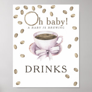Póster Ducha para bebés para preparar café Bebidas