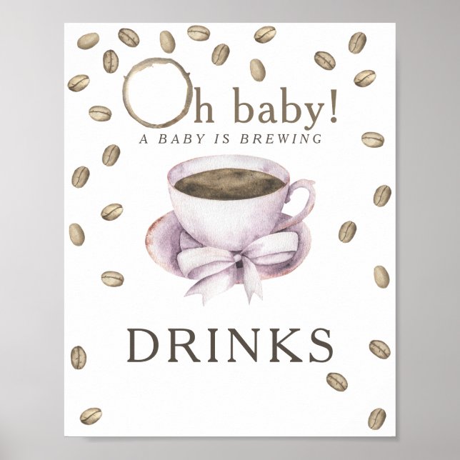 Póster Ducha para bebés para preparar café Bebidas (Frente)