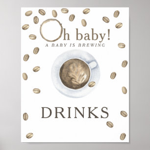Póster Ducha para bebés para preparar café Bebidas
