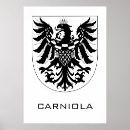 Póster Duchy of Carniola Monochrome Heraldic Art 