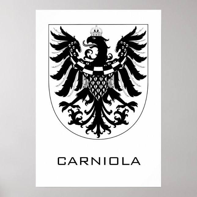 Póster Duchy of Carniola Monochrome Heraldic Art  (Frente)