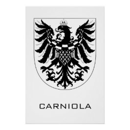 Póster Duchy of Carniola Monochrome Heraldic Art 