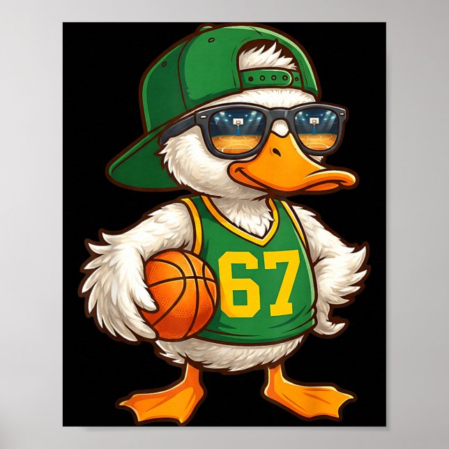Póster Duck Basketball 67 Gen Alpha Slang Srts Men Boys K (Frente)