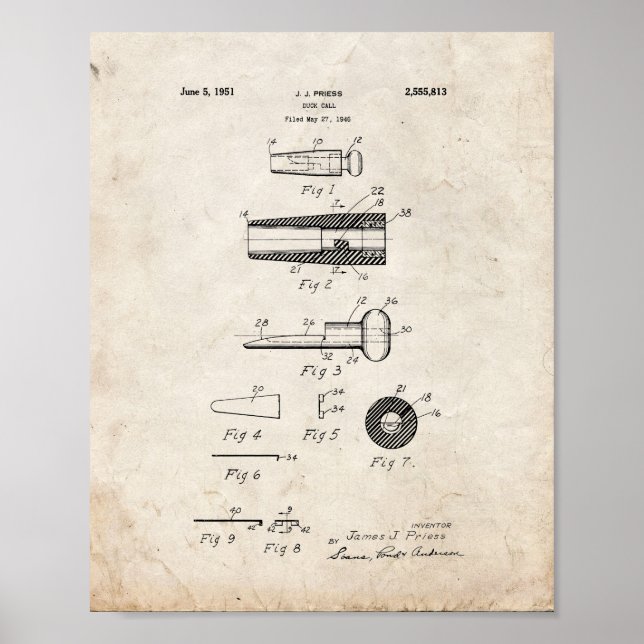 Póster Duck Call Patent - Old Look (Frente)