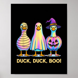 Póster Duck Duck Boo Gracioso disfraz Halloween Espeluzna