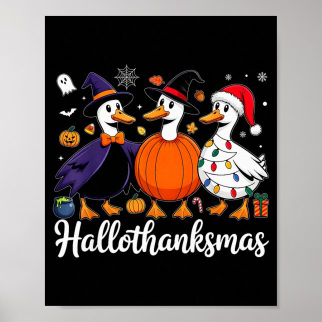 Póster Duck Halloween Thanksgiving Christmas Happy Hallot (Frente)