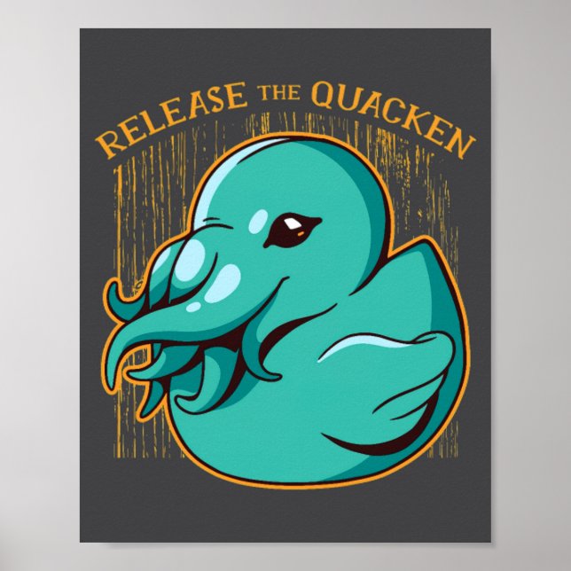 Póster Duck Kraken Release The Quacken Funny Rubber Boxer (Frente)