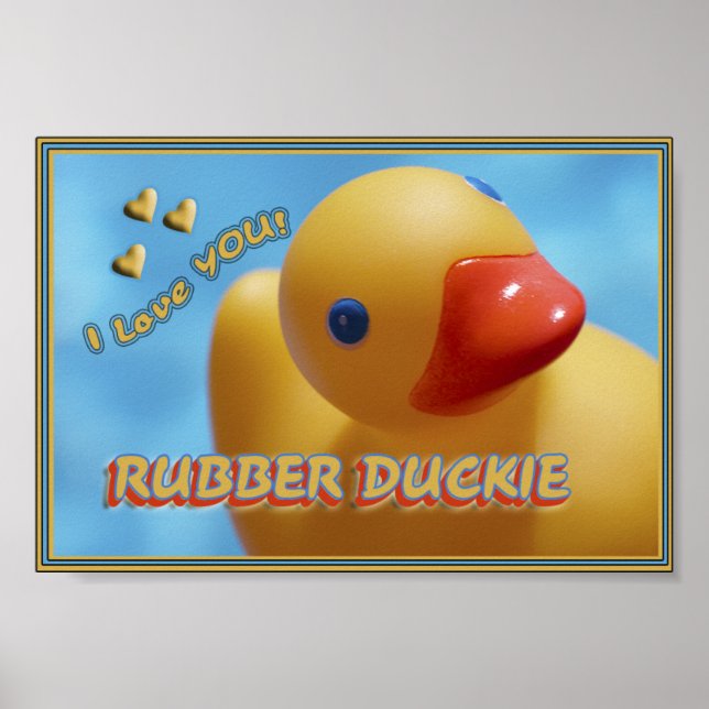 Póster ¡Duckie de goma te amo! PATO (Frente)