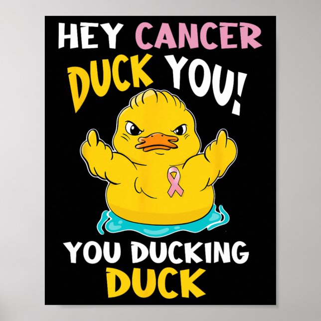 Póster Duckie - Guerrero del Cáncer de Mama (Frente)