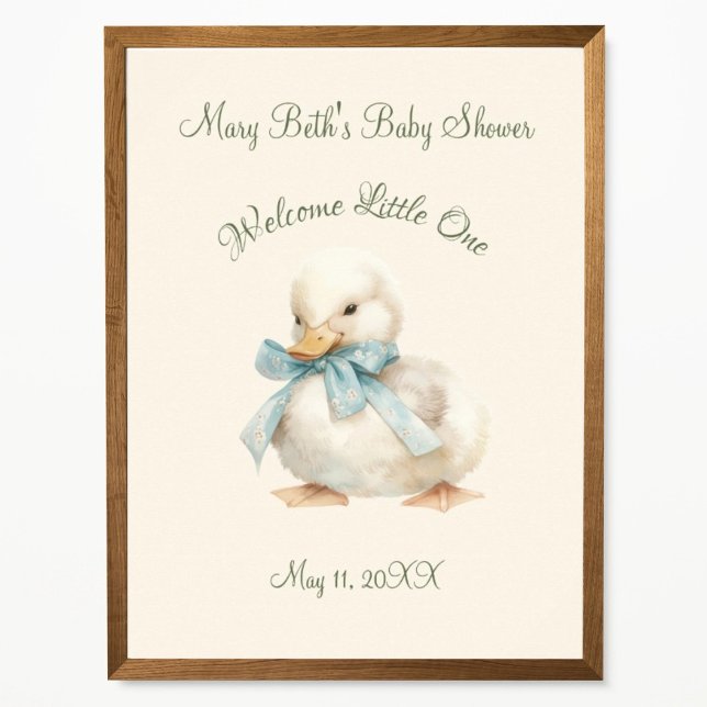 Póster Duckling with Ribbon Baby Shower Welcome Sign (Subido por el creador)
