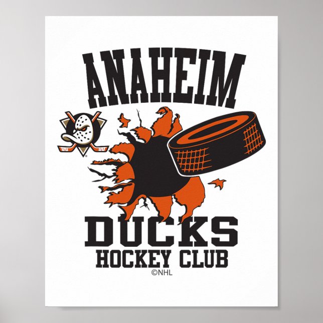 Póster Ducks de Anaheim Disco de Hockey Reventado Licenci (Frente)