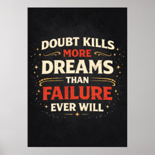 Póster Duda vs Fracaso vs Sueños - Motivación para el Éxi