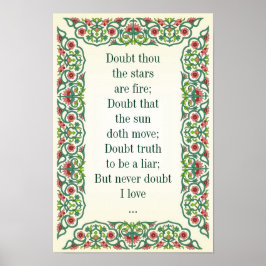 Póster Dudas de que las estrellas sean fuego; duda de que