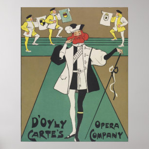 Póster Dudley Hardy ~ Su Majestad ~ D'oyly Carte's