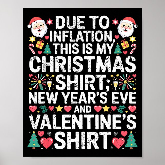 Póster Due To Inflation Christmas New Year Valentine Funn (Frente)