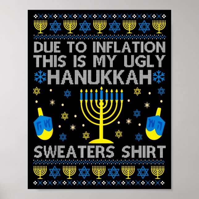 Póster Due To Inflation This Is My Ugly Hanukkah Sweaters (Frente)