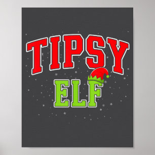 Póster Duende achispado Navidad familia coincidente grupo